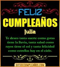 GIF Frases de Cumpleaños Julia